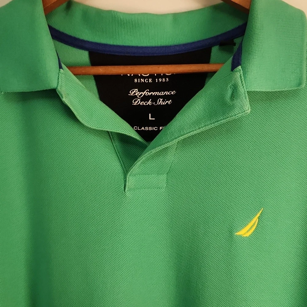 Nautica Performance Deck Polo Shirt Men’s Large – Classic Fit Green - Picture 7 of 10